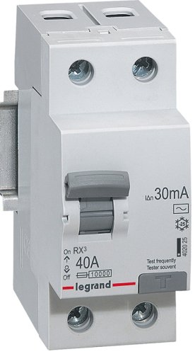 Выключатель дифференциального тока УЗО Legrand RX3 2п 40А 100мА 10,0кА тип AC картинка